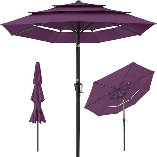 Best Choice Products 10ft 3-Tier Market Patio Umbrella, Outdoor Sun Shade with Tilt, Crank Lift, 8 Ribs for Backyard, Deck, Poolside — image 1