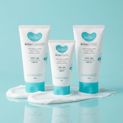 BOYAN I Skin Care Set with Cleanser, Lotion and Cream, Steroid-Free, Paraben-Free, Probiotic Formula for Sensitive and Eczema-Prone Skin, 3 Piece Set — image 1