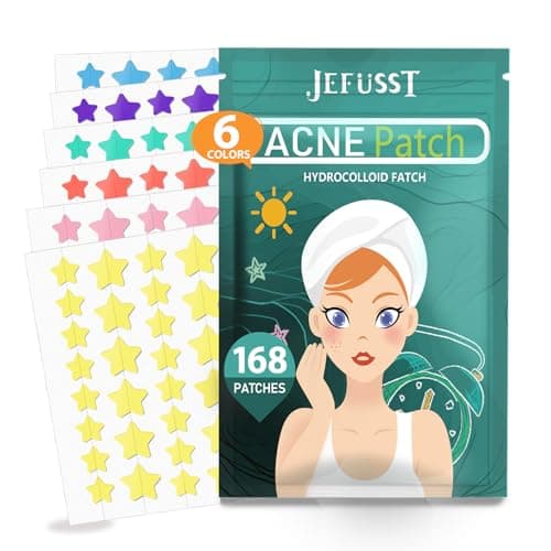 Jefusst Pimple Patches for Face, 168 Patches, Hydrocolloid Acne Patches, Cute Star Pimple Patch for Healing Stickers with Tree & Salicylic 2 Sizes, Zit Covers — image 1