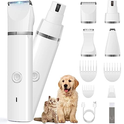 Veeconn Dog Clippers Grooming Kit Hair Clipper-Low Noise Paw Trimmer- Rechargeable - Cordless Quiet Nail Grinder Shaver for Cats and Other Pets — image 1