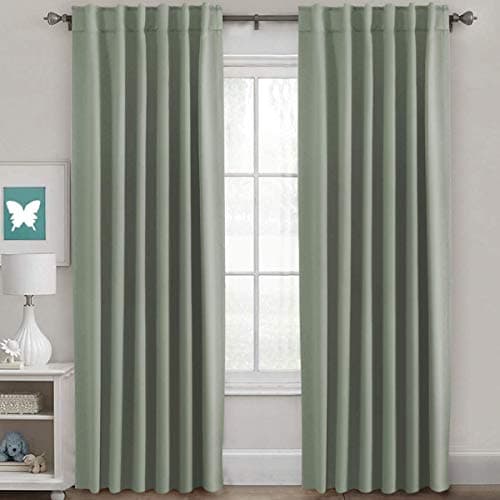H.VERSAILTEX Blackout Curtains Thermal Insulated Window Treatment Panels Room Darkening Blackout Drapes for Living Room Back Tab/Rod Pocket Bedroom Draperies, 52 x 84 Inch, Light Sage, 2 Panels — image 1