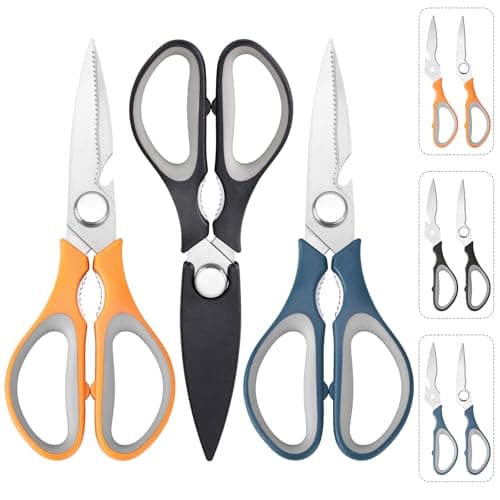 3-Pack Kitchen Shears Heavy Duty All Purpose Stainless Steel Scissors Dishwasher Safe Cooking for Meat, Chicken, Fish, Vegetable — image 1