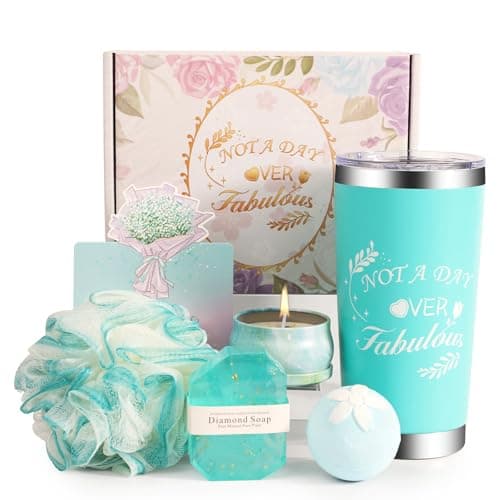 Birthday Gift for Women, Spa Basket Sets, Get Well Gifts, Self Care Gifts for Best Friends Sister Mom (blue cup) — image 1