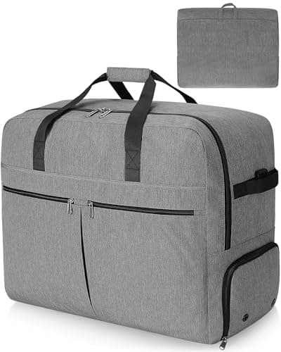 120L Foldable Large Travel Duffle Bag for Men and Women, Packable Duffel Bags with Shoe Compartment, Water Repellent & Tear Resistant (Gray) — image 1