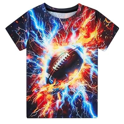 ALISISTER Boys T-Shirt Kids Cool Short Sleeve 3D Graphic Shirts for Boy 4-16T