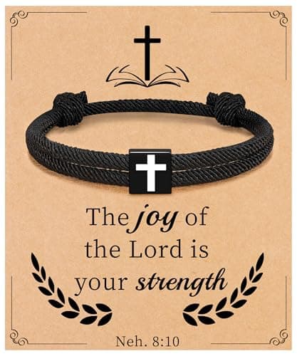Sistble Easter Gifts, Easter Basket Stuffers Christian Gifts Cross Bracelet for Men Handmade Braided Rope Bracelet Bible Verse Baptism First Communion Confirmation Gift for Teenage Boys Girls — image 1