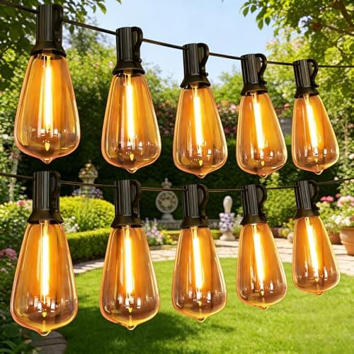 GPATIO Outdoor String Lights, 100FT ST38 Bulbs Shatterproof Patio Lights, Waterproof Dimmable Outside Hanging Light, Connectable LED Outdoor Lights for Backyard, Porch, Party, Garden, Home Decor