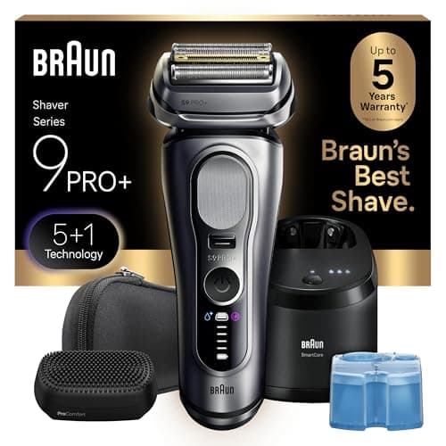 Braun Series 9 PRO+ Electric Shaver, Wet & Dry Razor, Pro SensoAdapt, 6in1 SmartCare Center, 9697CC, Silver — image 1
