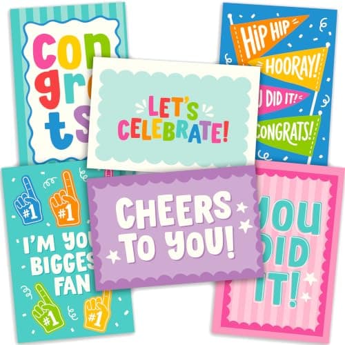 24 Congratulations Cards with Envelopes Graduation Cards Designed in USA | 6 x 4 Pastel Congratulations Card Graduation Congrats Celebration Card Achievements Milestone Anniversary Appreciation — image 1