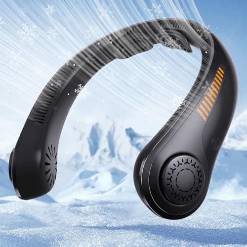 Portable Neck Fan Rechargeable, 5 Speeds, Lightweight, Long Lasting, Battery Operated All-Around Cooling Quiet Personal Fans for Travel Camping Cooling Essentials, Birthday Gifts for Women Men Mom Dad — image 1