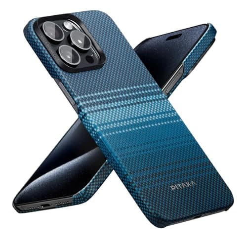 Pitaka MagEZ Case 5 - Moonrise for iPhone 15 Pro Max, Slim & Light with Case-Less Touch Feeling, 6.7-inch, 1500D Aramid Fiber Made, MagSafe Compatible