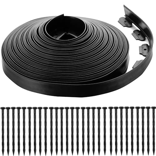 JDXN No Dig Landscape 2 Inch Tall Edging Garden Edging Landscape Edging Comes with Spikes for Landscaping, Flower Gardens, Lawn (Black, 20FT) — image 1