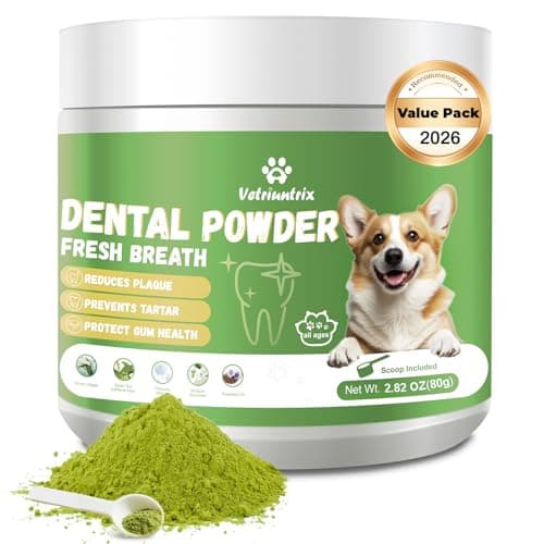 Vetriuntrix Dog Teeth Cleaning Powder, Dental Powder for Dogs Teeth Tartar Remove & Plaque Off, Fresh Breath for Dogs with Natural Plants Blend, Enzymes and Postbiotics, 80g — image 1
