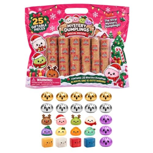 25Pcs Christmas Mini Squishy Party Decorations Dumpling Mystery Box Favors — image 1