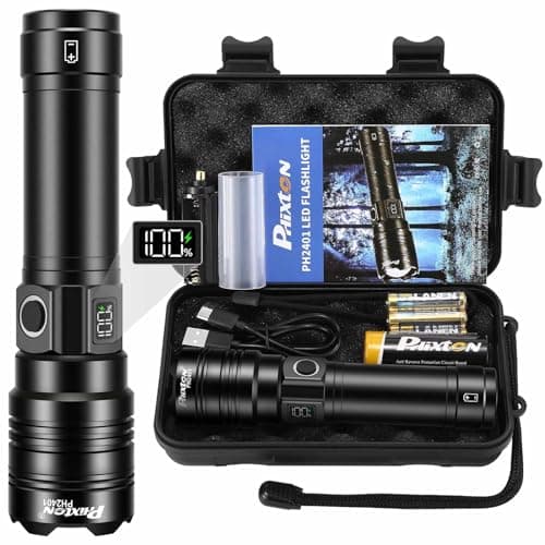PHIXTON Rechargeable Flashlights 100000 High Lumens Long Range 3280 FT, Super Bright USB C LED Flashlight Long Lasting 15 Hours, Powerful Multifunctional Strong Flash Lights, for Camping — image 1