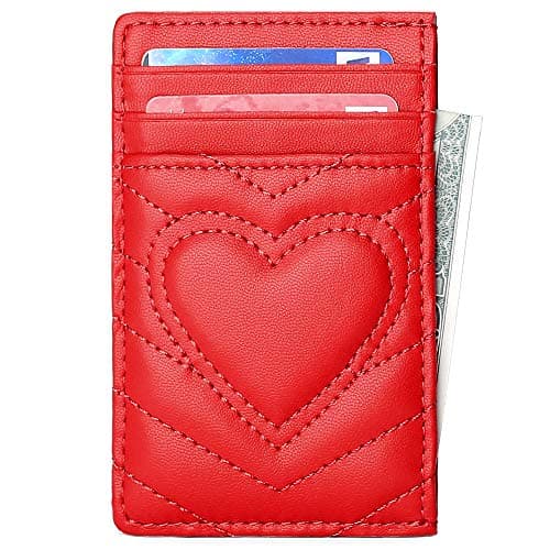AUNER LEATHER Cute Heart Wallet, Gifts for Teen Girls, Birthday Graduation Gift for 11 12 13 14 15 16 17 18 Year Old Girls, Teen Girl Gifts Trendy Stuff (Dark Red) — image 1