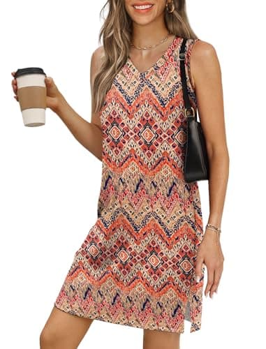 BKRIVE V-Neck Summer Casual Beach Dresses for Women 2026 Vacation Women's Sleeveless Sundress with Split — image 1