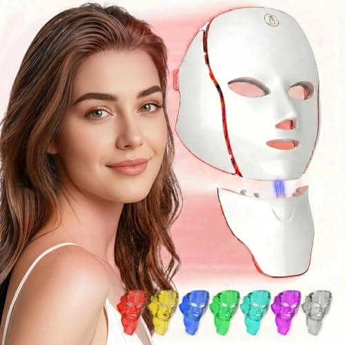 SAMIGENERY 7-Color LED Facial Mask, Red Light Therapy for Face and Neck, At-Home Beauty Device — image 1