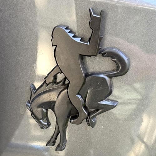 Add-A-Saquatch to Your Bronco,3D Tailgate Emblem Overlay for SUV - Universal Fit 3"x4" Raised Design, Black Automotive Decor with Tape (Riding Horse Set - B, Black) — image 1