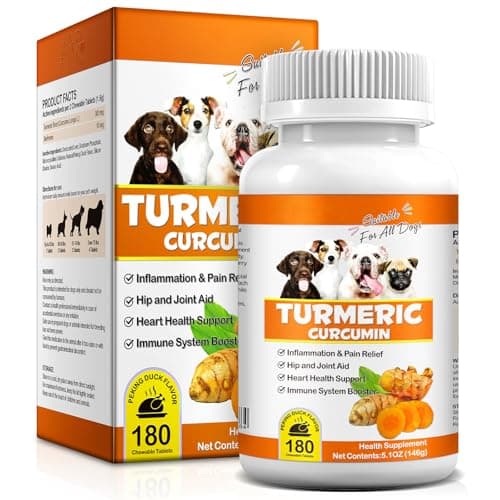Uruses Turmeric Curcumin for Dogs, Hip & Joint Support, Heart Health Support, Immune System Booster, Dog Joint Supplement for All Ages Breeds & Sizes, 180 Chewable Tablets, Peking Duck Flavor — image 1