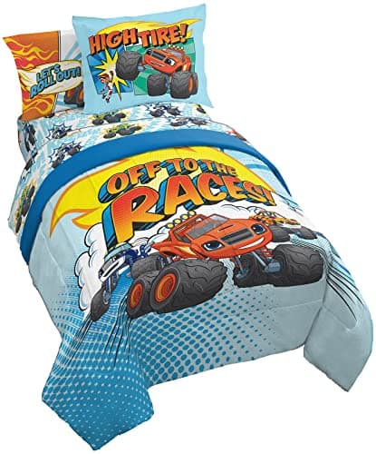 Jay Franco Blaze and The Monster Machines Off to The Races 5 Piece Twin Size Bed Set - Includes Comforter & Sheet Set - Super Soft Fade Resistant Microfiber (Official Blaze Products) — image 1