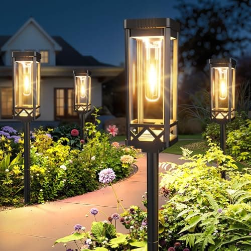 KOOPER Taller Solar Pathway Lights Outdoor, 8 Pack Upgraded Brighter Solar Garden Lights Solar Powered, Up To 15 Hours Outdoor Solar Lights for Yard Landscape Lighting Path Walkway Driveway Sidewalk — image 1