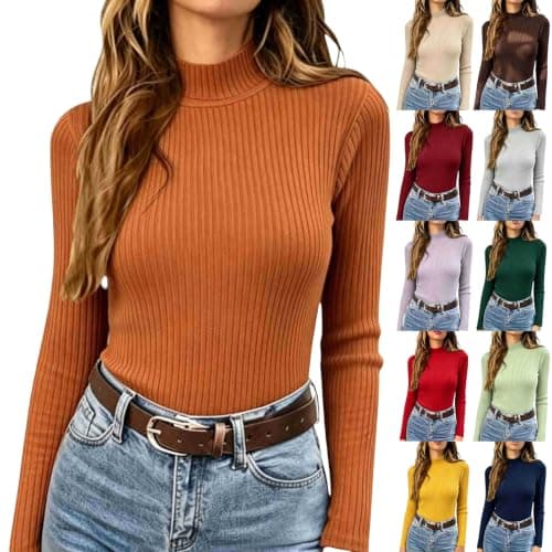 Mockneck Knit Fall Sweaters for Women — image 1