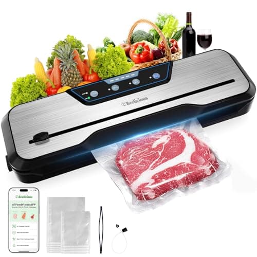 Automatic Food Vacuum Sealer Machine, Beelicious 8-In-1 Food Vacuum Saver with Starter Kits, Pulse Function, Moist & Dry Mode and External VAC for Jars and Containers, Stainless Steel