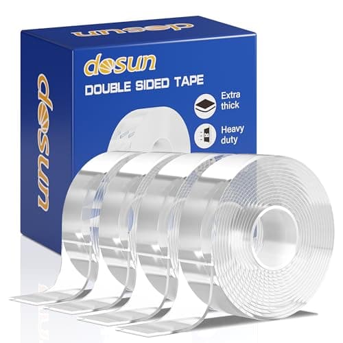 dosun Double Sided Tape Heavy Duty(4 Rolls, Total 40 FT), Sided Nano Tape, Strong Double Sided Tape for Walls, Used for Carpet, Poster, Picture Hanging, Outdoor Multifunctional Mounting Tape — image 1