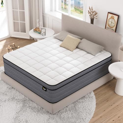 Ayeawo California King Mattress, 12 Inch Cal King Hybrid Mattress with Motion Isolation Pocketed Springs & Pressure Relief Gel Memory Foam, Firm Cali King Mattress in a Box, CertiPUR-US — image 1