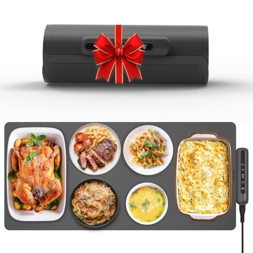 Warming Mat for Food Extra Large, Electric Food Warmer For Party, 33.5"x16" | 7 Levels temps, 6H timer, Easy-to-Clean Foldable Food Warming Mat for Parties, Buffets, Christmas House Warming Gift — image 1
