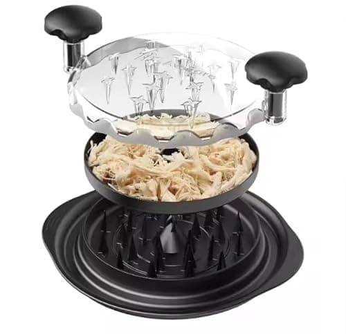 Chicken Shredder Large Chicken Breast Shredder Tool Twist with Brush&Fork, Visible Meat Shredder Machine, Strong Anti-Slip Strip, Ergonomic Handle, BPA Free, Suitable for Pork Beef Chicken (Black)