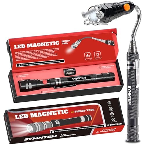 Gifts for Men, Magnetic Pickup Tool, Telescoping Magnet Pickup Tool with 3 LED Flashlight, Cool Gadget Birthday Gifts for Men, Women, Him, Dad, Teen Boys, Husband, Father, Mechanic, Women, Black — image 1