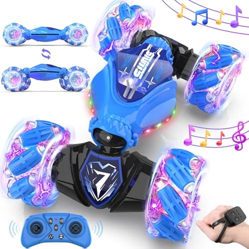Gesture Sensing Remote Control Car Toys - Drift RC Stunt Car for Kids | 360° Rotating 4WD Transform RC Cars | 2.4Ghz Hand Controlled with Lights Music |Birthday Valentines Gifts to Boys Girls