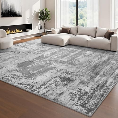 HOMORE Living Room Rug 6x9 Large Rug Grey Area Rugs Non Slip Washable Rugs for Bedroom Dining Room Abstract Carpet for Farmhouse Kids Playroom Classroom — image 1