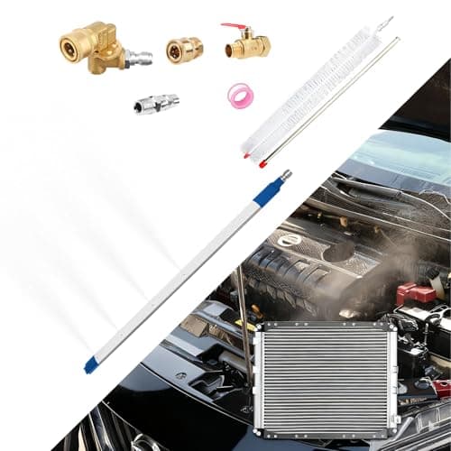 24″Radiator Cleaning Wand, Water/Air 4500PSI Pressure Washer Tool with Pressure Washer Gun Adapter, Clean Brush and Sealing Tape, Tips for Cars, Trucks, Heavy Equipment Radiator Cleaning Tool — image 1