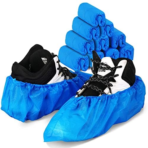 Green Convenience Shoe Covers Disposable Boot Cover Waterproof, Dust proof, 100 Pack(50 Pairs),The Size Fit Most, Non-slip, Blue, Protect Your Shoes, Floor, Carpet — image 1