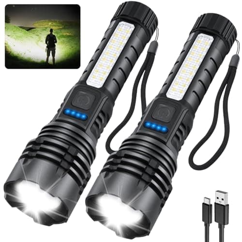 ZioeYiue Rechargeable Flashlights High Lumens, 7Mode Super Bright Flashlight Powerful, Adjustable Tactical Flash Light High Powered, LED Flashlights for Home Emergency Hunting Camping Essentials Gear