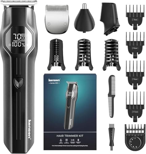 Kensen Manscape Dual Speed Body Hair Trimmer Men, 4-in-1 Beard Trimmer for Men, 210 Mins Usage Time Rechargeable Body Shaver for Hair/Beard/Ball/Groin, Waterproof Male Grooming Kit for Pubic Hair — image 1