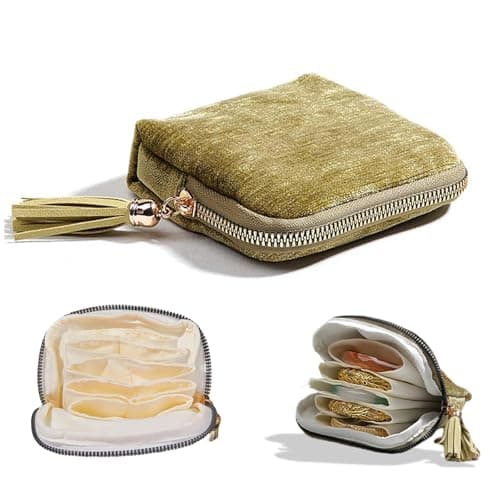 Iosjeude Portable Jewelry Travel Case with Zipper, Tangle-Free Organizer Pouch for Bracelets, Rings, Earrings, and Small Essentials, Ideal Gift for Women & Girls (green) — image 1