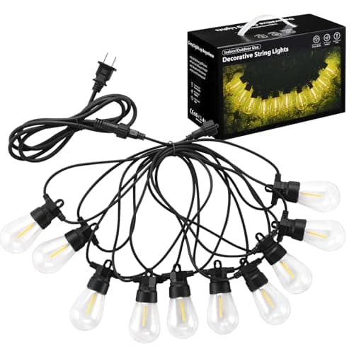 Amazing power LED Edison String Lights Outdoor, S14 Bulbs Warm White 2700K - 21.3FT Vintage Shatterproof Patio Festoon Lights for Garden Party Wedding Backyard Décor — image 1