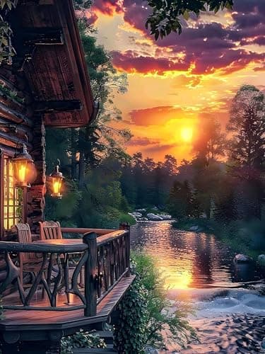 Axquilon Landscape Diamond Art Kits for Adults - Diamond Painting Kits for Adults Beginner, DIY 5D Full Drill Gem Art for Home Wall Decor 12x16 inch — image 1