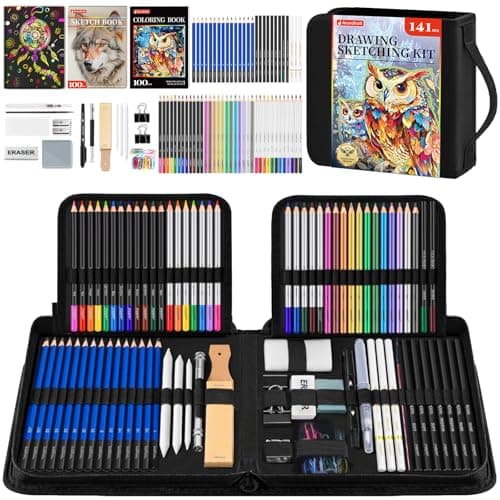 141 PCS Art Supplies Sketching Kit Pro Max, Drawing Pencils with Sketchbook, Coloring Book, Colored Graphite Charcoal Watercolor & Metallic Pencils, Drawing Supplies Gifts for Artists Adults Kids — image 1