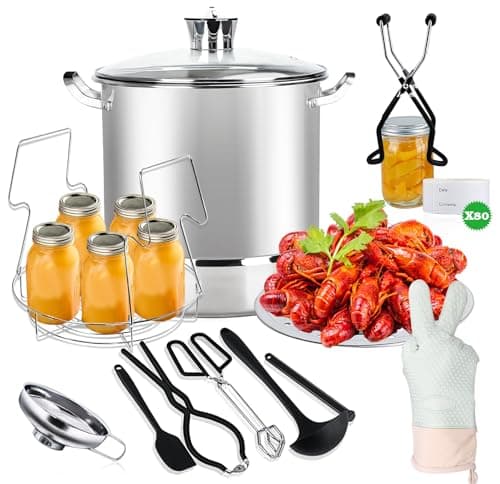 LINMAGCO Canning Supplies Starter Kit - Canning Pot, Water Bath Canner with Lid & Steam Canner with Rack