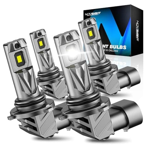 NOVSIGHT HB3/9005 HB4/9006 Light Bulbs - 1:1 Mini Size 9005 9006 Fog Bulbs Combo, 600% Bright 6500K White Fanless LED Light Bulbs, Easy Install, Plug and Play, Pack of 4 — image 1
