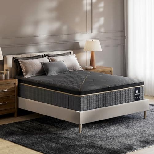 MORFEZE Queen Mattress in A Box 12 Inch Hybrid Mattresses Medium Firm with Cooling Gel, Memory Foam and Pocket Spring, Fiberglass Free & Motion Isolation, Pressure Relief for Silent Sleep — image 1