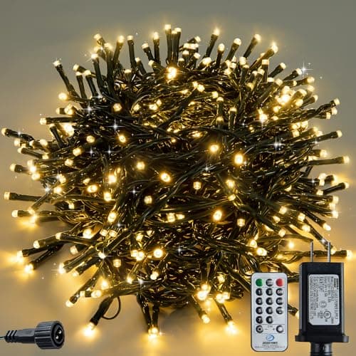 Clownya Christmas Lights 100ft 300 LEDs, 8 Modes, Warm White, Indoor Outdoor Plug-in Fairy Lights for Christmas Tree, Bedroom, Classroom Decor Outdoor Decor,Christmas Decorations (Warm Color, 100FT) — image 1