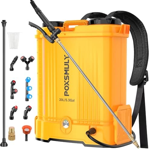 Battery Powered Backpack Sprayer for Dewalt 20v Max Battery, 5.3 Gallon | 100 PSI Electric Weed Sprayer, Yard Graden Sprayer with Telescopic Wand, 7 Nozzles, Backpack Sprayer 20v (No Battery) — image 1