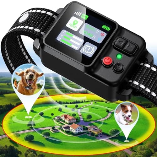 PRTRFLC GPS Wireless Dog Collar Fence System,Invisible Electric Fence for Dogs,Adjustable Range 49-6561ft,3 Training Mode,Rechargeable,Waterproof,Pet Containment System for Outdoor Use (Black)