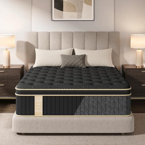 Mattress Queen Size, 12 inch Queen Hybrid Mattress in a Box, Medium Firm | with Gel Memory Foam & Pocket Coils, Motion Isolation, Breathable Cooling Cover, Back Pain Relief & Edge Support, Euro Top — image 1